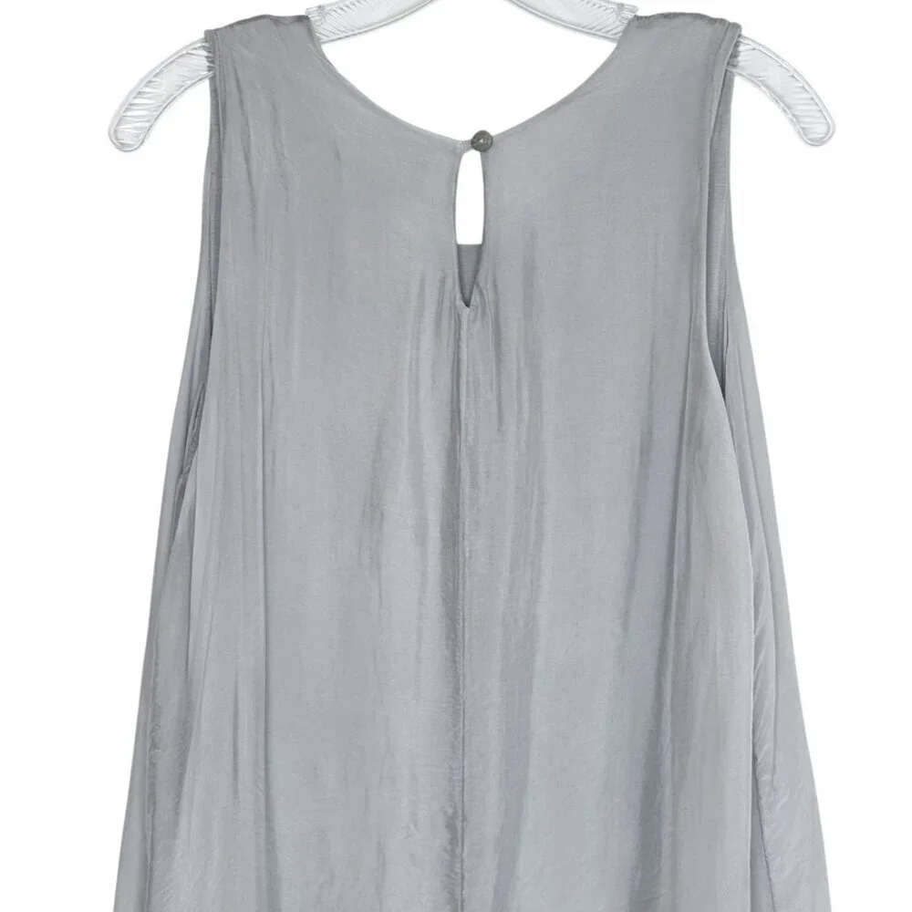 Adele Altman Roma Diaphanous Gray Silk Shift Dress NWT